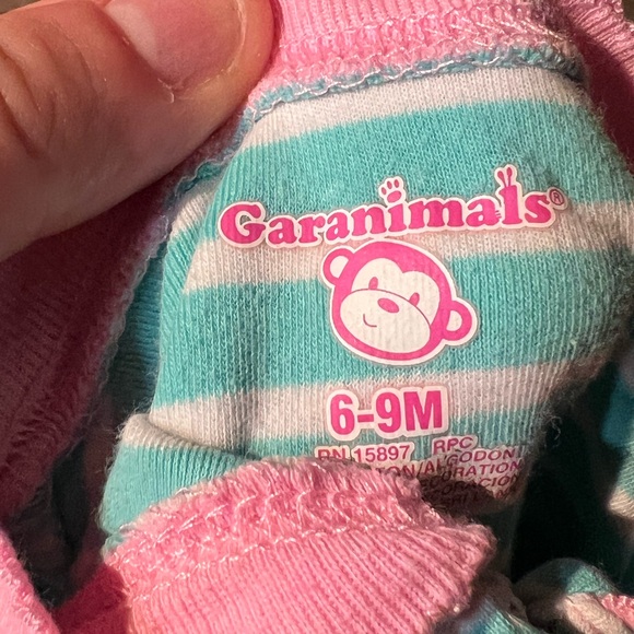 Garanimals Striped Butterfly Baby 6-9 Months Zipper Front Footed Pajamas - Picture 3 of 3